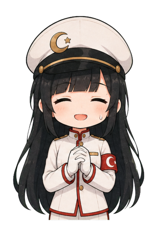 目を見開く三日月外相の小型反応画像