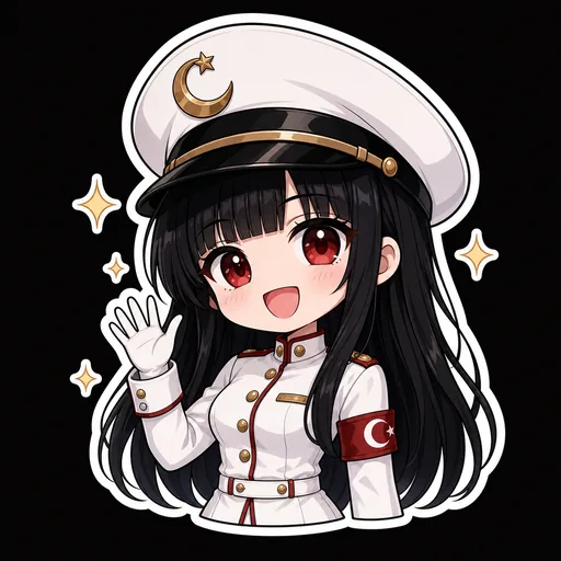 Chibi Minister Mikazuki reaction sticker: Welcome to the Republic