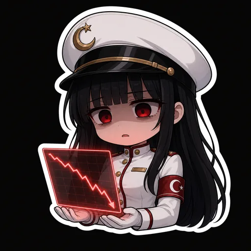 Chibi Minister Mikazuki reaction sticker: The Chart Is Bowing